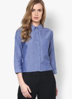 Only Blue Solid Shirt