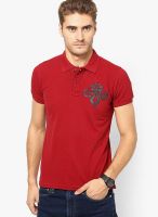 Punk Red Solid Polo T-Shirts