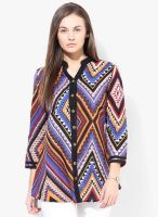 Rain & Rainbow Brown Printed Cotton Shirt