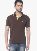Skookie Brown Solid Polo T-Shirts