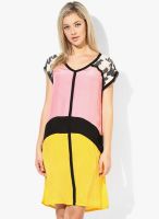 Soup Yellow Colored Printed Shift Dress