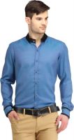 SPAWN Men's Solid Casual Blue Shirt