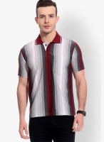 Tab91 Multicoloured Striped Polo T-Shirts