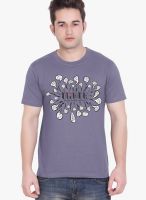 Tantra Blue Printed Round Neck T-Shirts