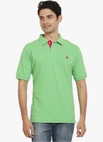 Thisrupt Green Solid Polo T-Shirt