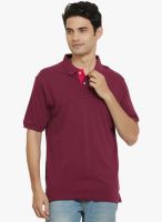 Thisrupt Maroon Solid Polo T-Shirt