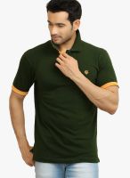 Thisrupt Olive Solid Polo T-Shirts