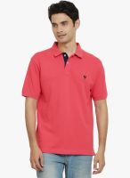 Thisrupt Pink Solid Polo T-Shirt