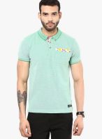 Tiktauli De Corps. Green Printed Polo T-Shirts