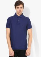 Tommy Hilfiger Navy Blue Solid Polo T-Shirt
