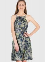 Tops And Tunics Green Colored Printed Shift Dress
