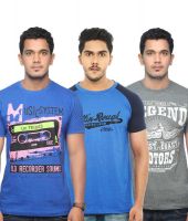 Uk Tribes Multicolour Cotton T Shirt Pack Of 3