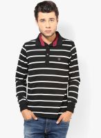 Uni Style Image Black Striped Polo T-Shirt