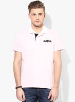 Uni Style Image Pink Solid Polo T-Shirt