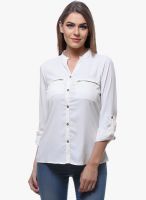 Varanga White Solid Shirt