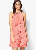 Vero Moda Peach Colored Solid Shift Dress
