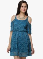 Yepme Blue Colored Embroidered Shift Dress