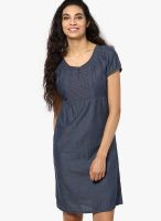 s.Oliver Blue Colored Solid Shift Dress