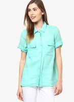 s.Oliver Green Solid Shirt