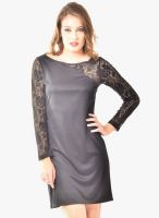 @499 Black Embroidered Dress