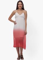 @499 Cream Colored Solid Shift Dress