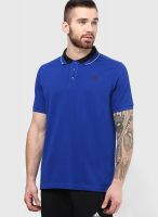 Adidas Blue Solid Polo T-Shirts