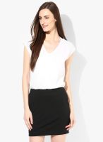 Arrow Woman Off White Colored Solid Shift Dress