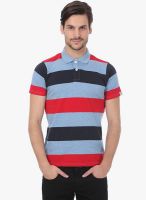 Basics Blue Striped Polo T-Shirt