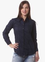 Being Fab Blue Solid Shirt