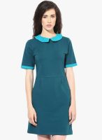 Besiva Blue Colored Solid Bodycon Dress