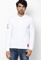 Camino White Solid Polo T-Shirts