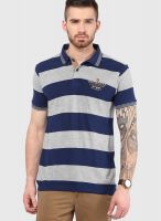 Cherokee Grey Melange Striped Polo T-Shirts