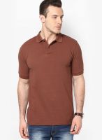Cherymoya Brown Solid Polo T-Shirts