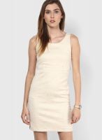 Code by Lifestyle Beige Colored Solid Shift Dress