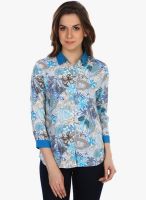 Colors Couture Blue Printed Shirt