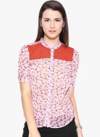 Colors Couture Peach Printed Shirt