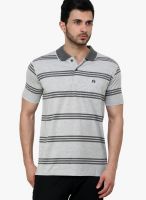 Cotton County Premium Light Grey Striped Polo T-Shirts