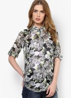 Dorothy Perkins Petite Lime Floral Shirt