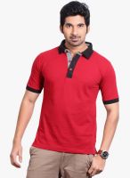 Fitz Red Solid Polo T-Shirt