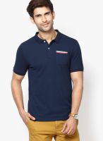 Giordano Navy Blue Solid Polo T-Shirts
