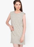 Globus Grey Colored Printed Shift Dress