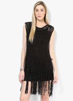 I AM FOR YOU Black Colored Solid Shift Dress