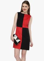 I Know Red Colored Solid Shift Dress