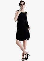 Inddus Black Color Embellished Shift Dress