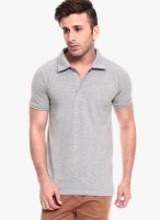 Izinc Grey Solid Polo T-Shirts