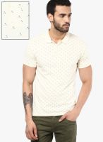 Jack & Jones Beige Printed Polo T-Shirts