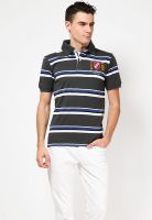 Jogur Grey Striped Polo T-Shirts