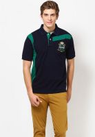 Jogur Navy Blue Striped Polo T-Shirts