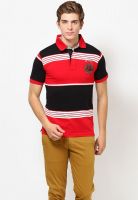 Jogur Red Striped Polo T-Shirts