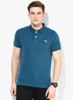 KILLER Blue Solid Polo T-Shirt